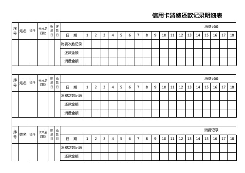 信用卡消费还款明细表