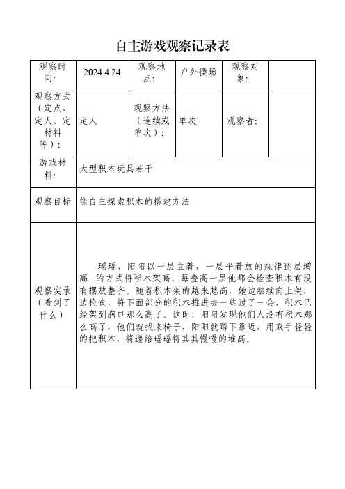 4.24自主游戏观察记录表.doc(大型积木)