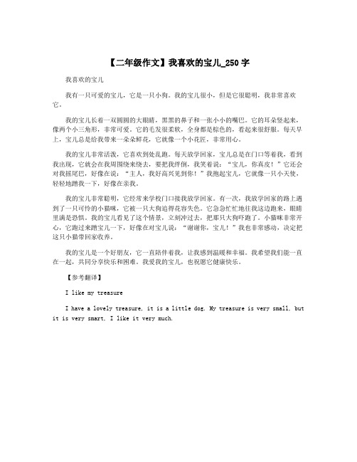 【二年级作文】我喜欢的宝儿_250字