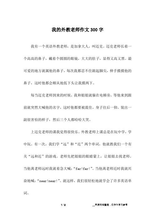 我的外教老师作文300字