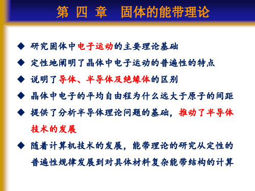 《固体物理基础教学课件》第4章-能带理论共34页文档