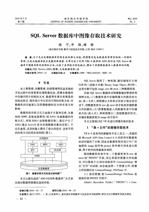 SQL Server数据库中图像存取技术研究