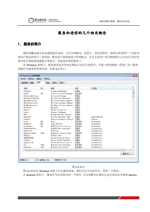黑马程序员安卓教程：服务和进程的简介