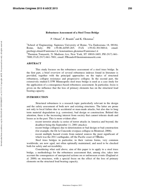 Robustness Assessment of a Steel Truss Bridge