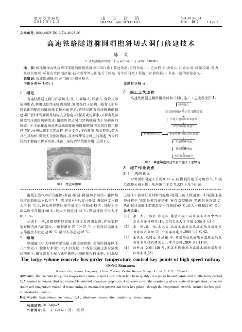 高速铁路隧道椭圆帽檐斜切式洞门修建技术