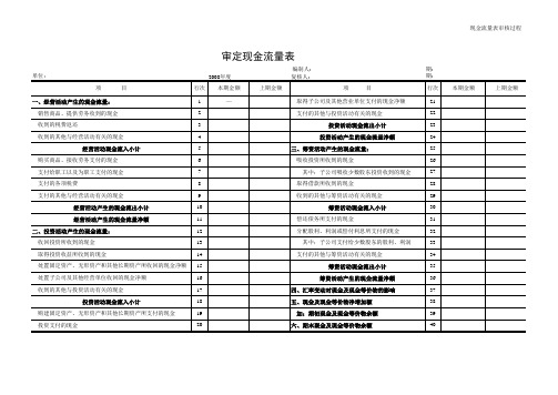 现金流量表编制底稿(工作底稿法)