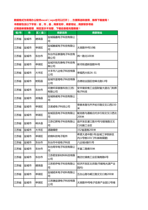 2020新版江苏省盐城市电子科技有限公司工商企业公司商家名录名单黄页联系电话号码地址大全97家