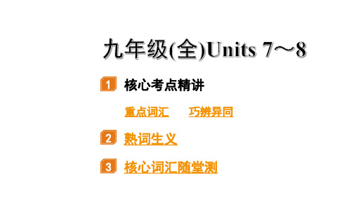 中考英语复习九年级(全) Units 7～8