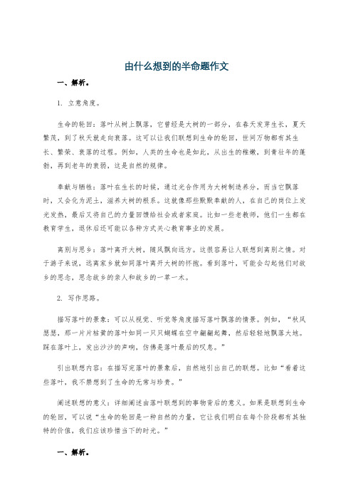 由什么想到的半命题作文