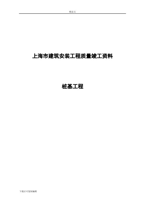上海市桩基资料最新表格