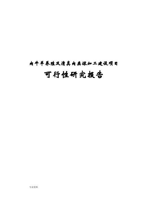 肉牛肉羊养殖及清真肉类深加工可行性报告研究