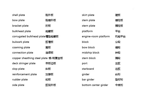 造船专业英语词汇资料