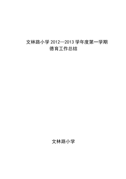 德育总结2012-2013