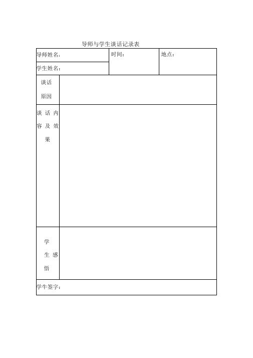 导师与学生谈话记录表