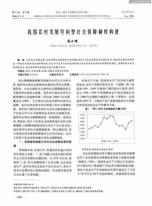 我国农村发展导向型社会保障制度构建