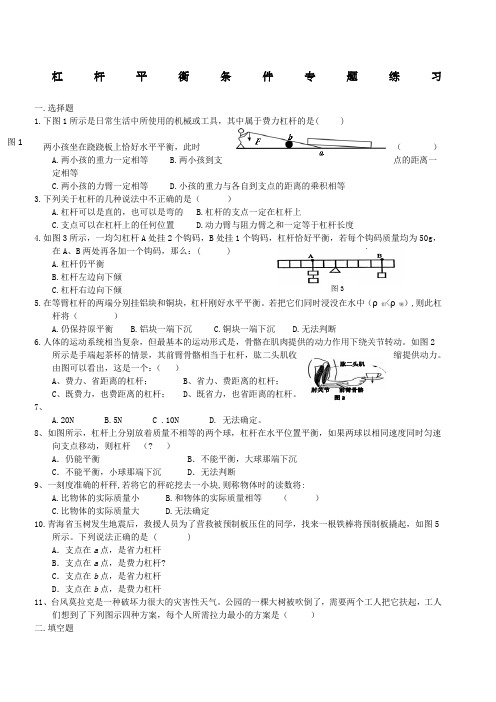 杠杆平衡条件专题练习