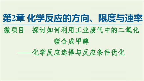 2021年高中化学第2章化学反应选择与反应条件优化课件鲁科版必修1