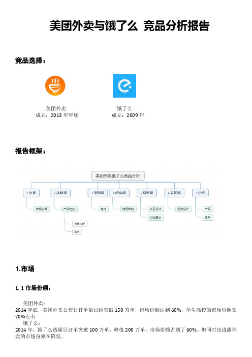 外卖平台竞品分析报告