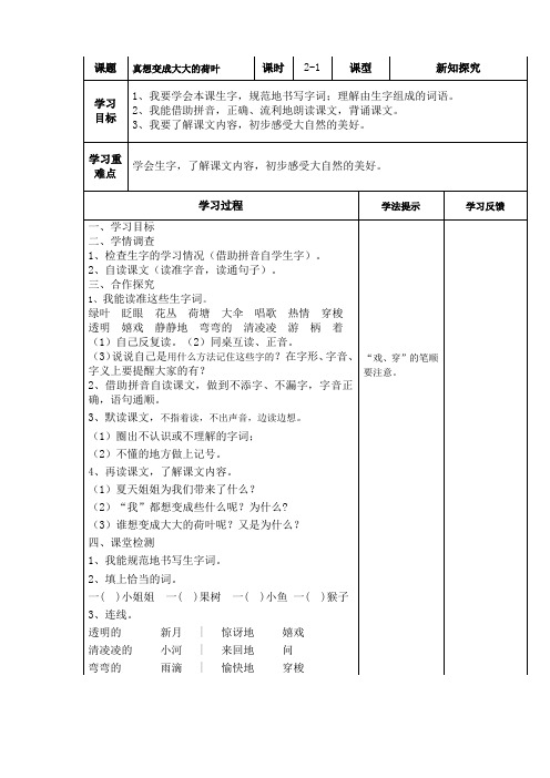 21 真想变成大大的荷叶【优质教案】