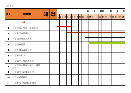 快捷酒店装修工程进度计划表