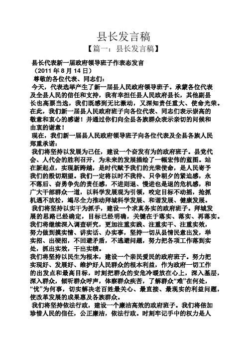 县长发言稿