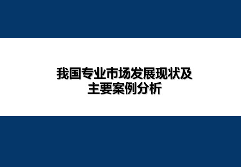 我国专业市场发展现状及主要案例分析