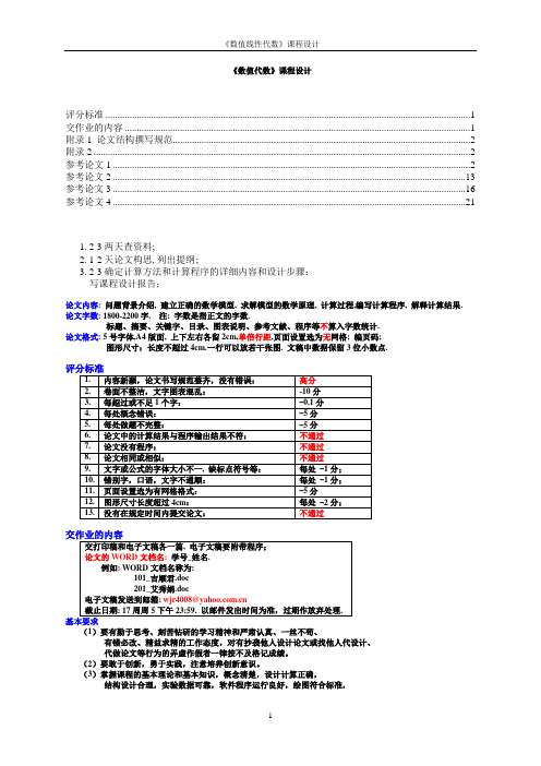 数值线性代数课程设计_代数