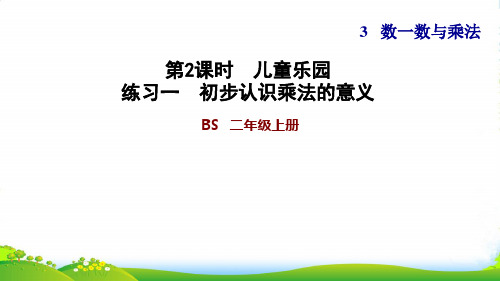 二年级数学上册 第三单元 数一数与乘法第2课时 儿童乐园练习一 初步认识乘法的意义习题 北师大