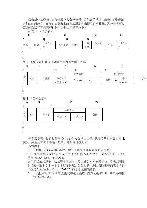 VLOOKUP函数应用