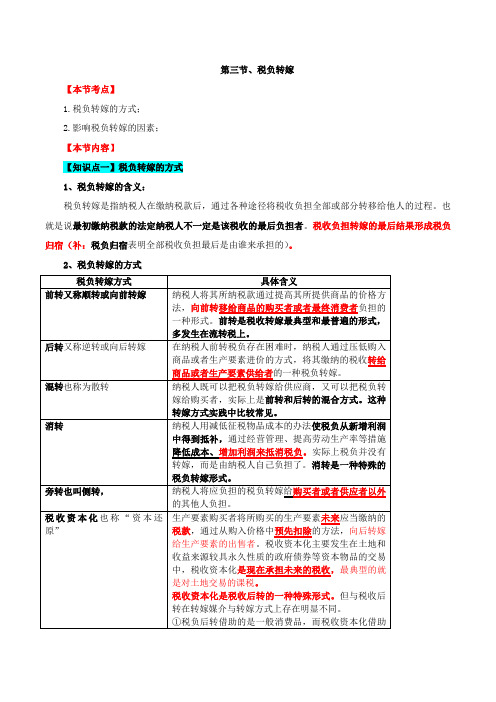 第三节、税负转嫁