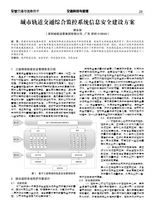 城市轨道交通综合监控系统信息安全建设方案