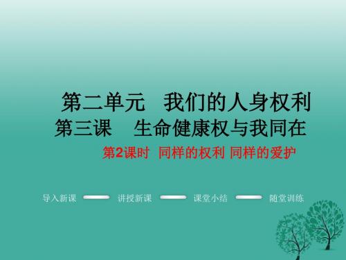 人教版八年级政治下册 第2单元 第三课  第2框 同样的权利 同样的爱护 (共14张PPT)