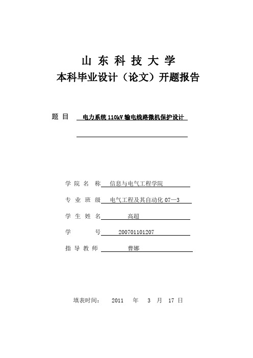 开题报告模板