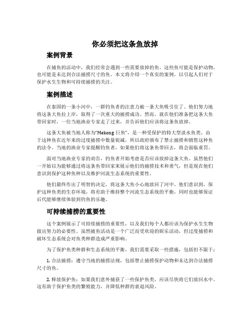 《你必须把这条鱼放掉》案例