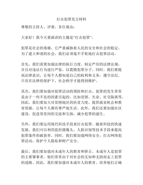 打击犯罪发言材料