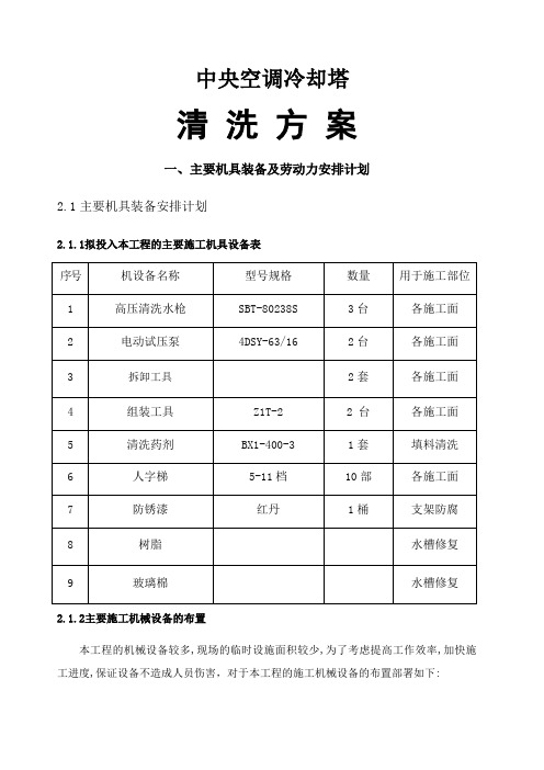 中央空调冷却塔清洗方案