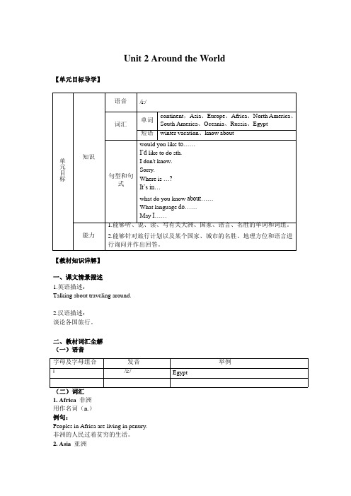 小学英语精讲精析 Around the World