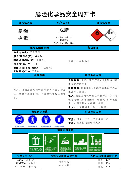 戊腈-危险化学品安全周卡