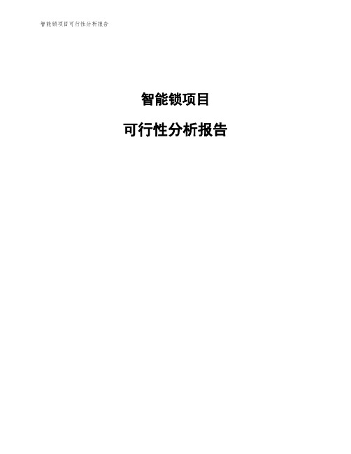 智能锁项目可行性分析报告 (1)