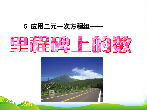 北师大版八年级数学上册《5.5 应用二元一次方程组——里程碑上的数》课件