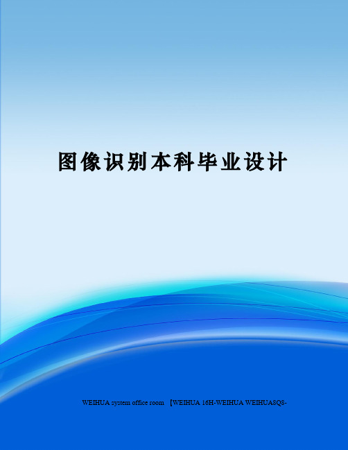 图像识别本科毕业设计修订稿