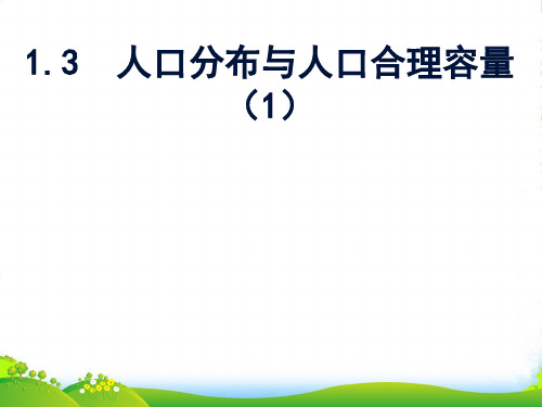 高中地理鲁教版必修2课件：1.3 人口分布与人口合理容量