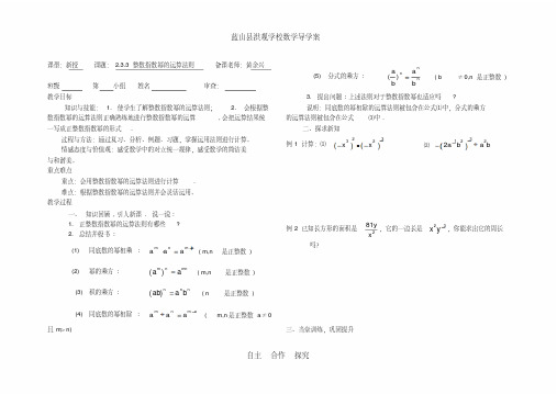 整数指数幂的运算法则学案