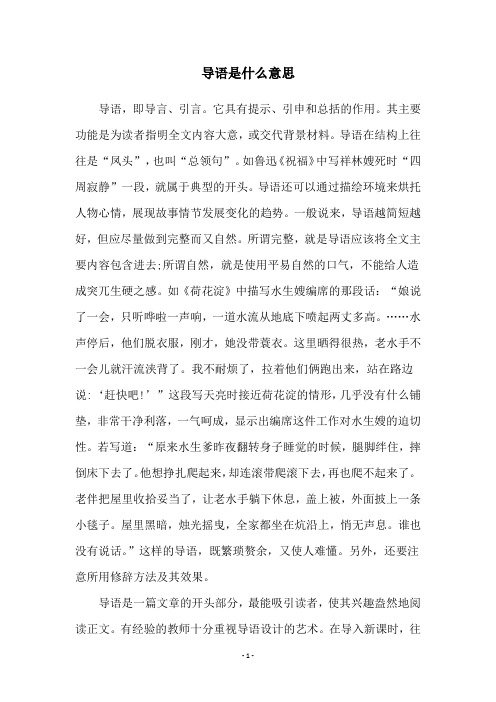 导语是什么意思