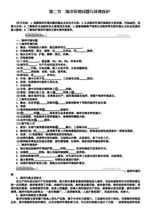 2019年高中地理 6.2海洋环境问题与环境保护学案 新人教版选修2