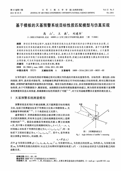 基于模板的天基预警系统目标性质匹配模型与仿真实现