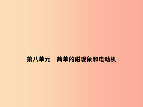 浙江省中考科学物理部分第三篇主题2第八单元简单的磁现象和电动机课件PPT