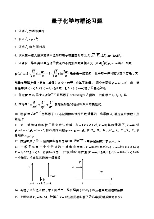 量子化学与群论习题