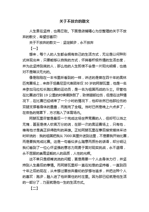 关于不放弃的散文