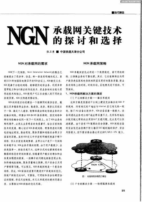 NGN承载网关键技术的探讨和选择